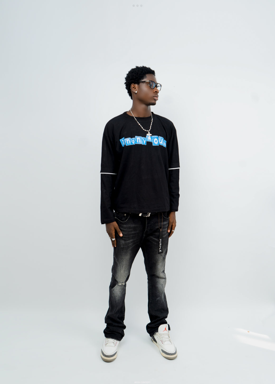 ANONYMOUS MIRROR-FORM REVERSIBLE LONG SLEEVE TEE